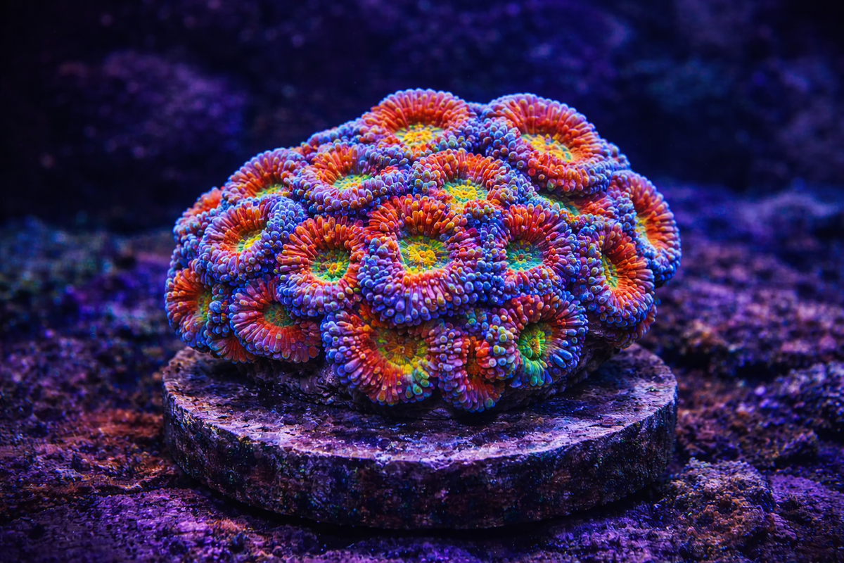 Rainbow Acan Coral Frag – WYSIWYG #1002